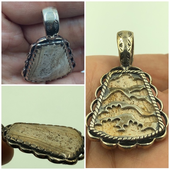 🌟SOLD!🌟Carolyn Pollack 925 Jasper Pendant - Picture 3 of 5